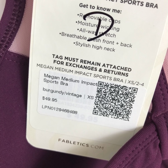 NWT Fabletics • Megan Medium Impact Sports Bra, XS - Picture 13 of 14